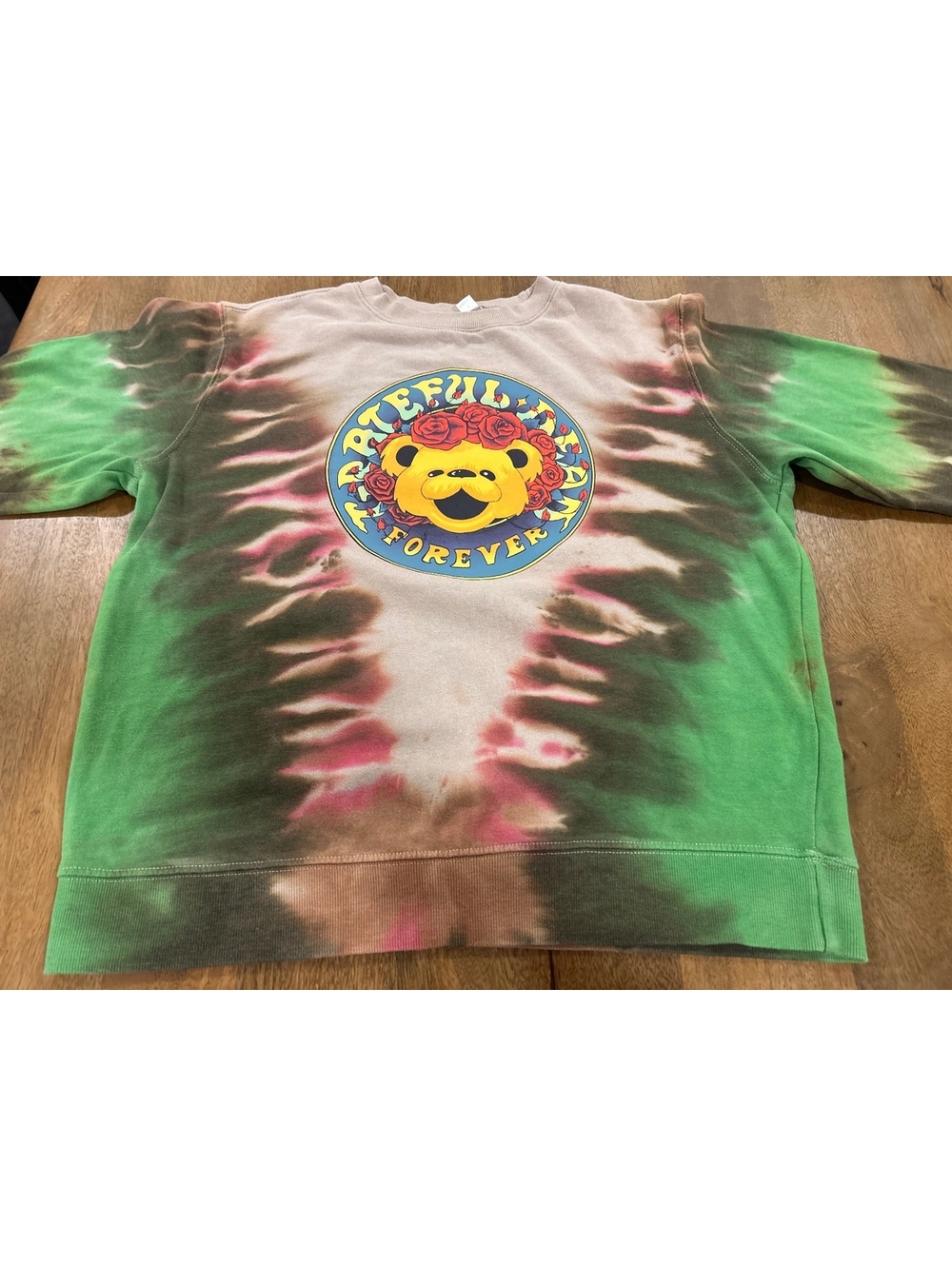 Tie-Dye Grateful Dead Bear Forever Crewneck Sweatshirt